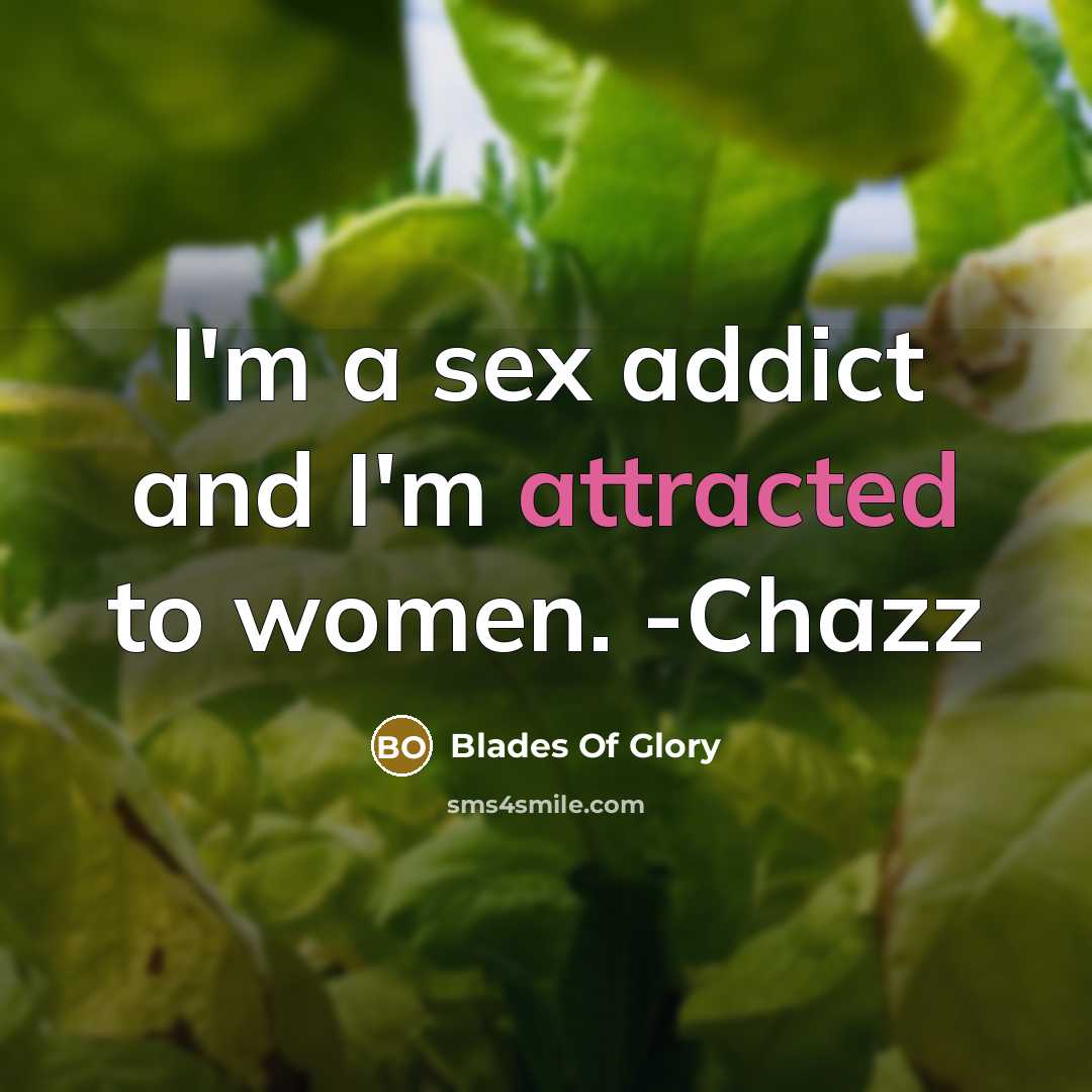 “I'm a sex addict and I'm attracted to women. -Chazz” quote by Blades Of Glory