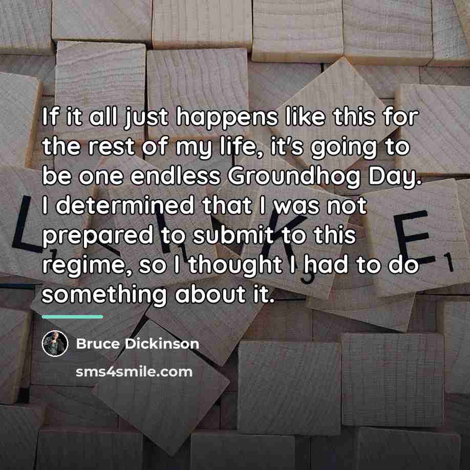 “If it all just happens like this for the rest…” quote by Bruce Dickinson