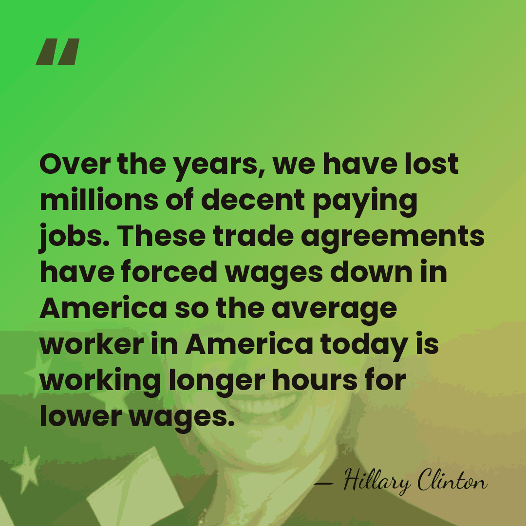 Over the years, we have lost millions of decent paying jobs. These&hellip; - Hillary Clinton