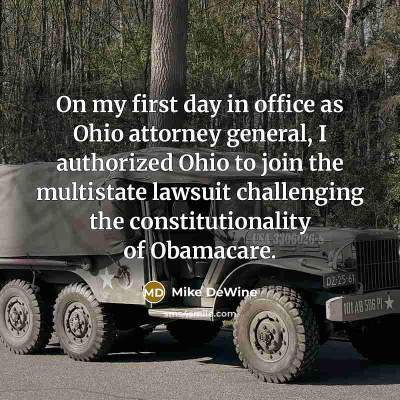 “On my first day in office as Ohio attorney general,…” quote by Mike DeWine