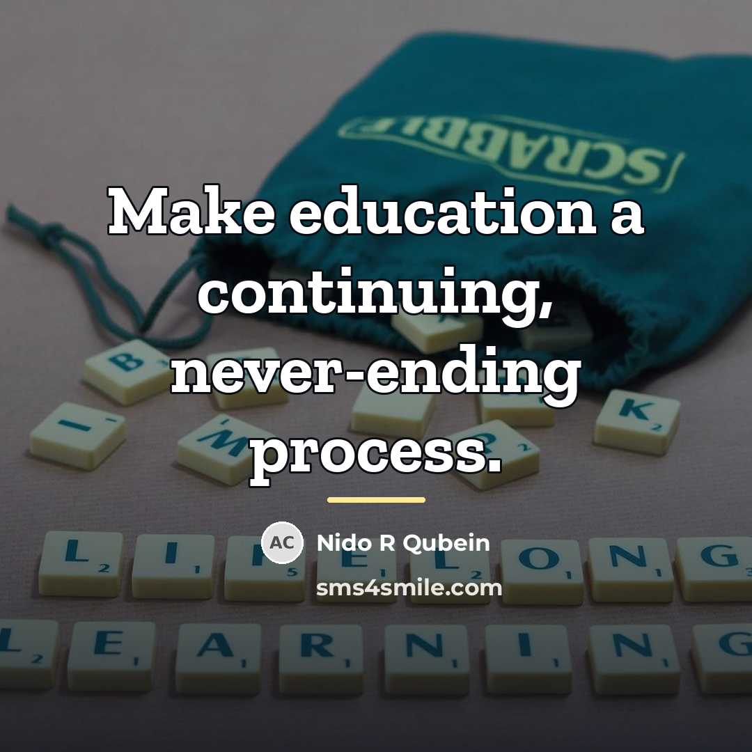 “Make education a continuing, never-ending process.…” quote by Nido R Qubein