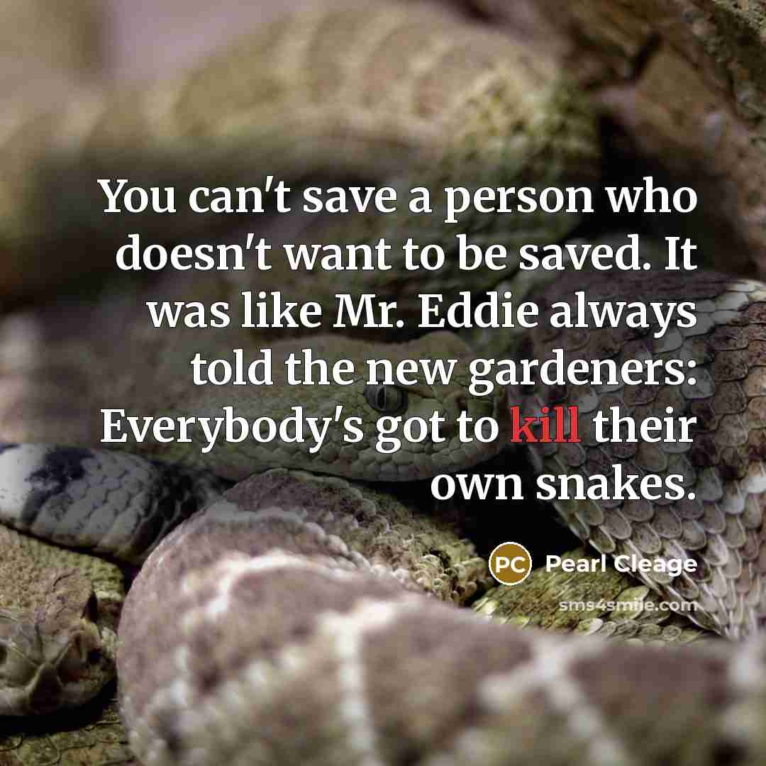 “You can't save a person who doesn't want to be…” quote by Pearl Cleage