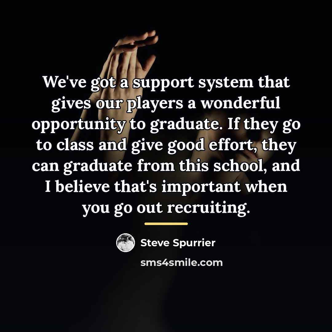“We've got a support system that gives our players a…” quote by Steve Spurrier