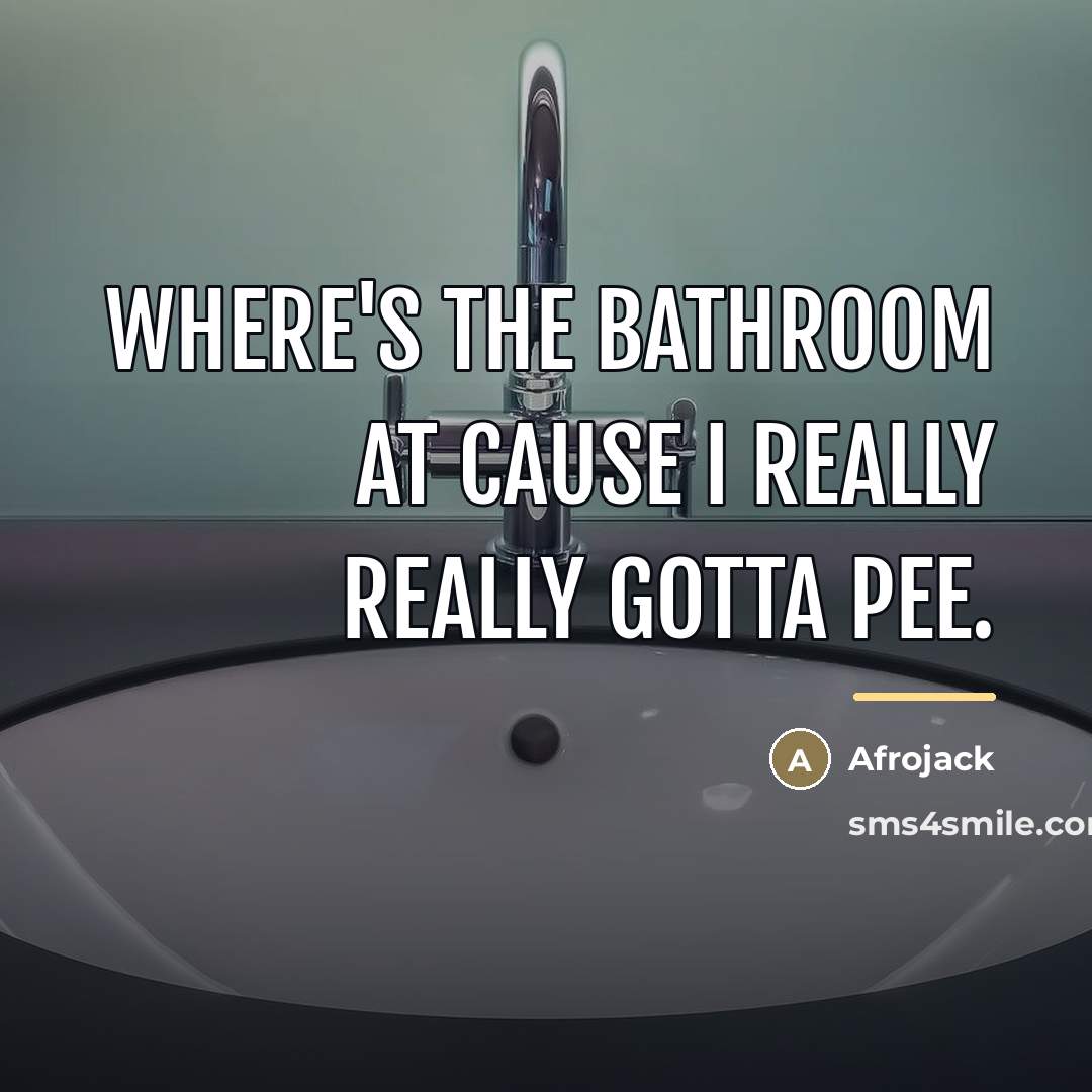 “Where's the bathroom at cause I really really gotta pee.…” quote by Afrojack
