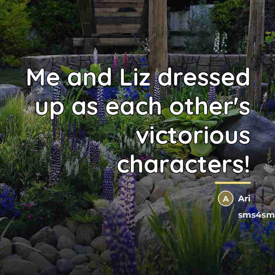 “Me and Liz dressed up as each other's victorious characters!…” quote by Ari