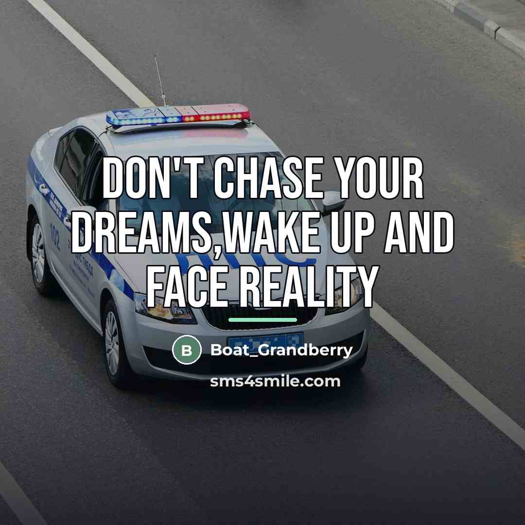 “Don't chase your dreams,Wake up and face Reality…” quote by Boat_Grandberry