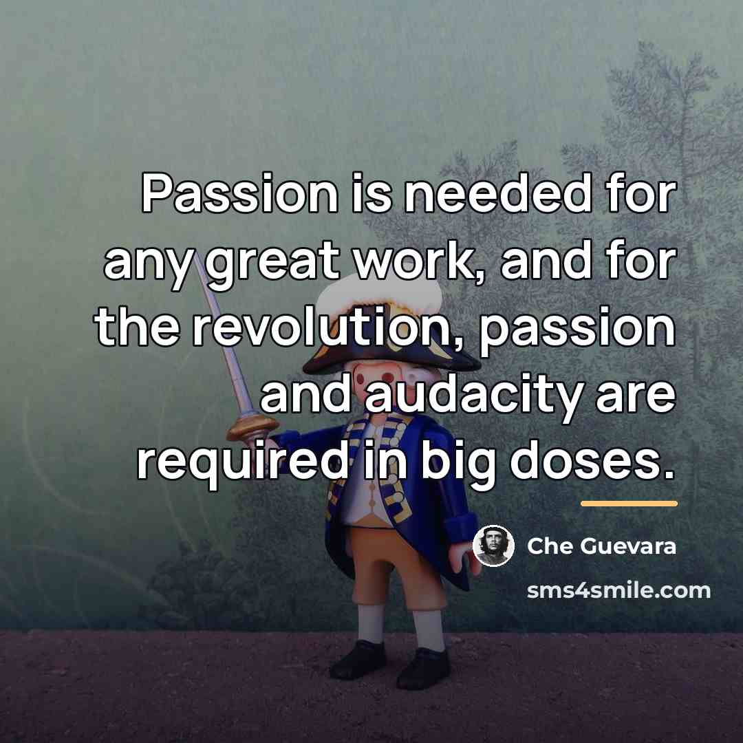 “Passion is needed for any great work, and for the…” quote by Che Guevara