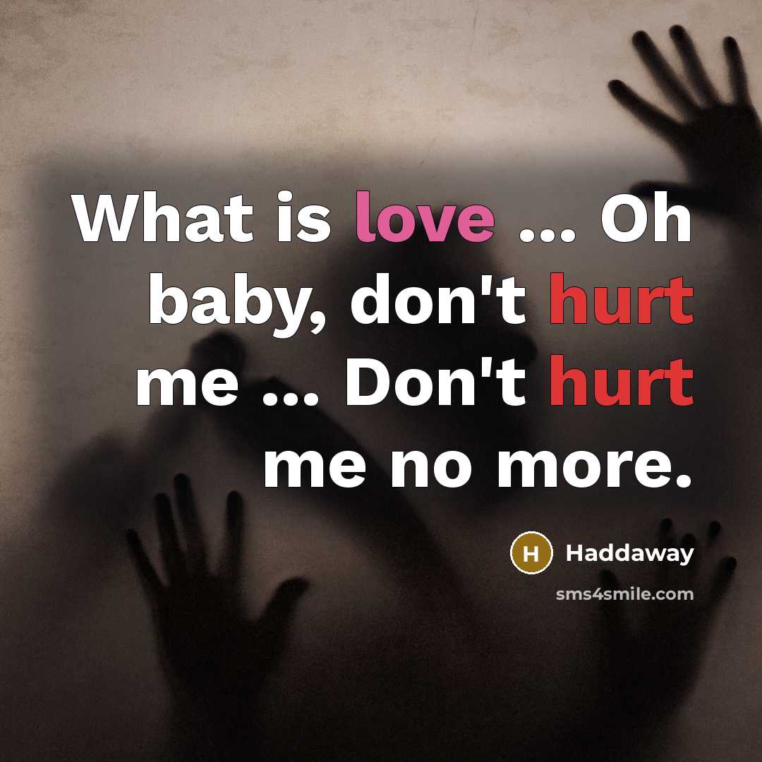 “What is love ... Oh baby, don't hurt me ...…” quote by Haddaway