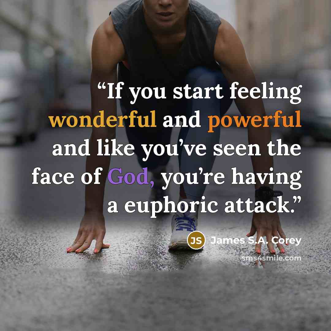 “If you start feeling wonderful and powerful and like you’ve seen the face of God, you’re having a euphoric attack.” quote by James S.A. Corey