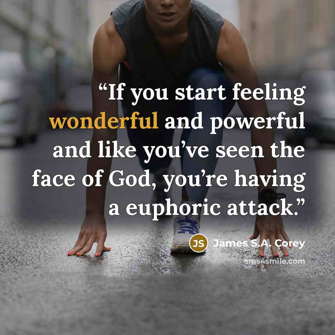 “If you start feeling wonderful and powerful and like you’ve seen the face of God, you’re having a euphoric attack.” quote by James S.A. Corey
