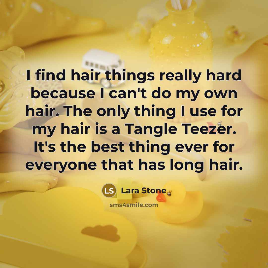 “I find hair things really hard because I can't do…” quote by Lara Stone