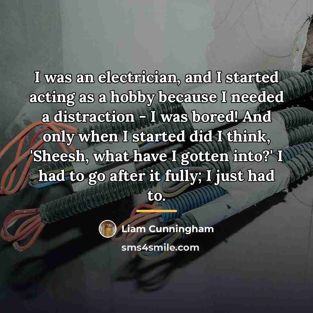 “I was an electrician, and I started acting as a…” quote by Liam Cunningham