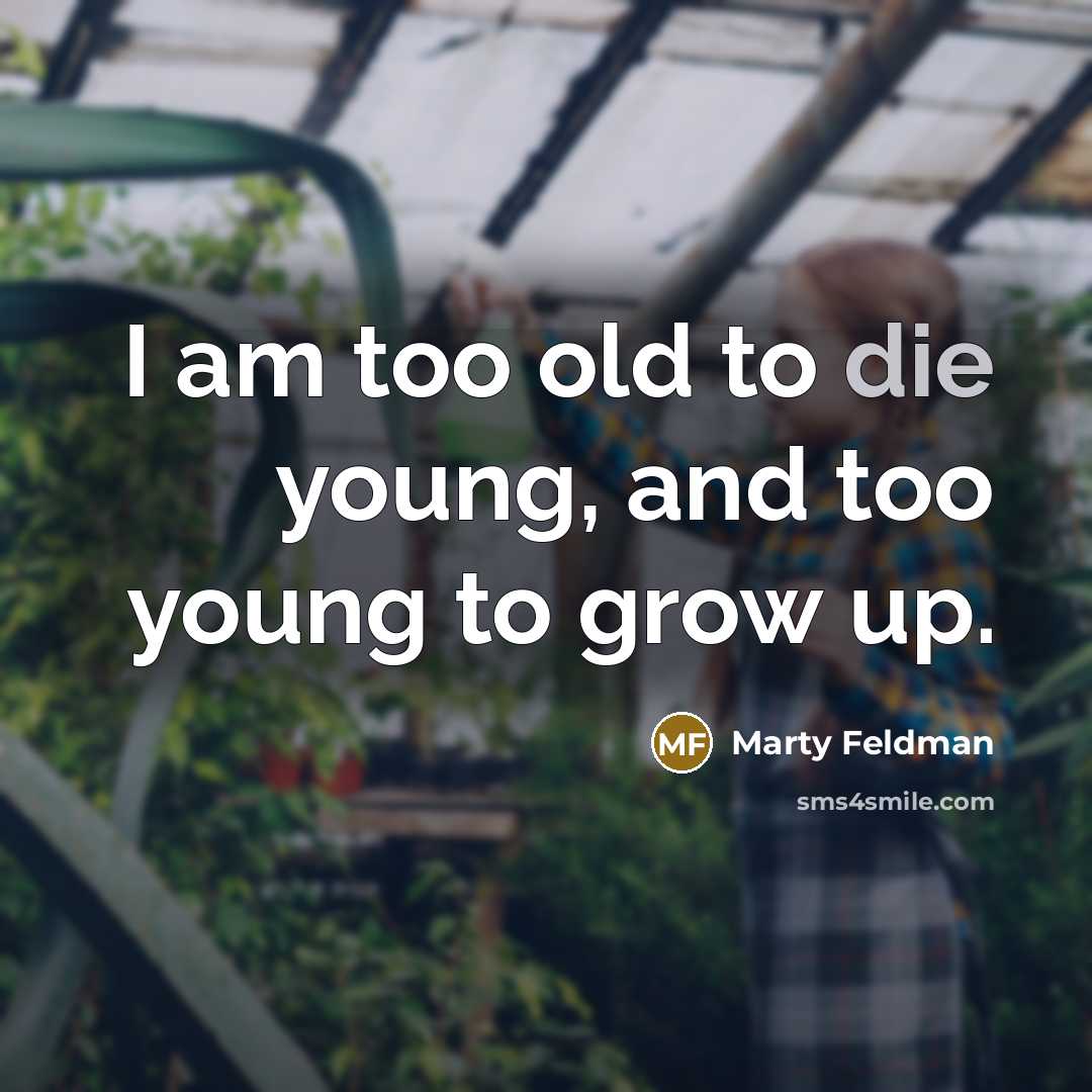 “I am too old to die young, and too young…” quote by Marty Feldman