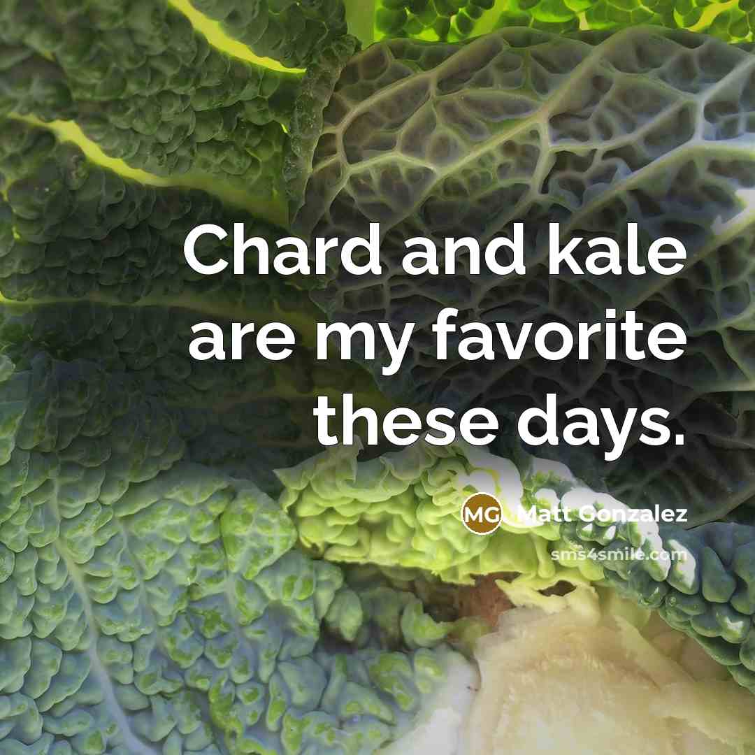 “Chard and kale are my favorite these days.…” quote by Matt Gonzalez