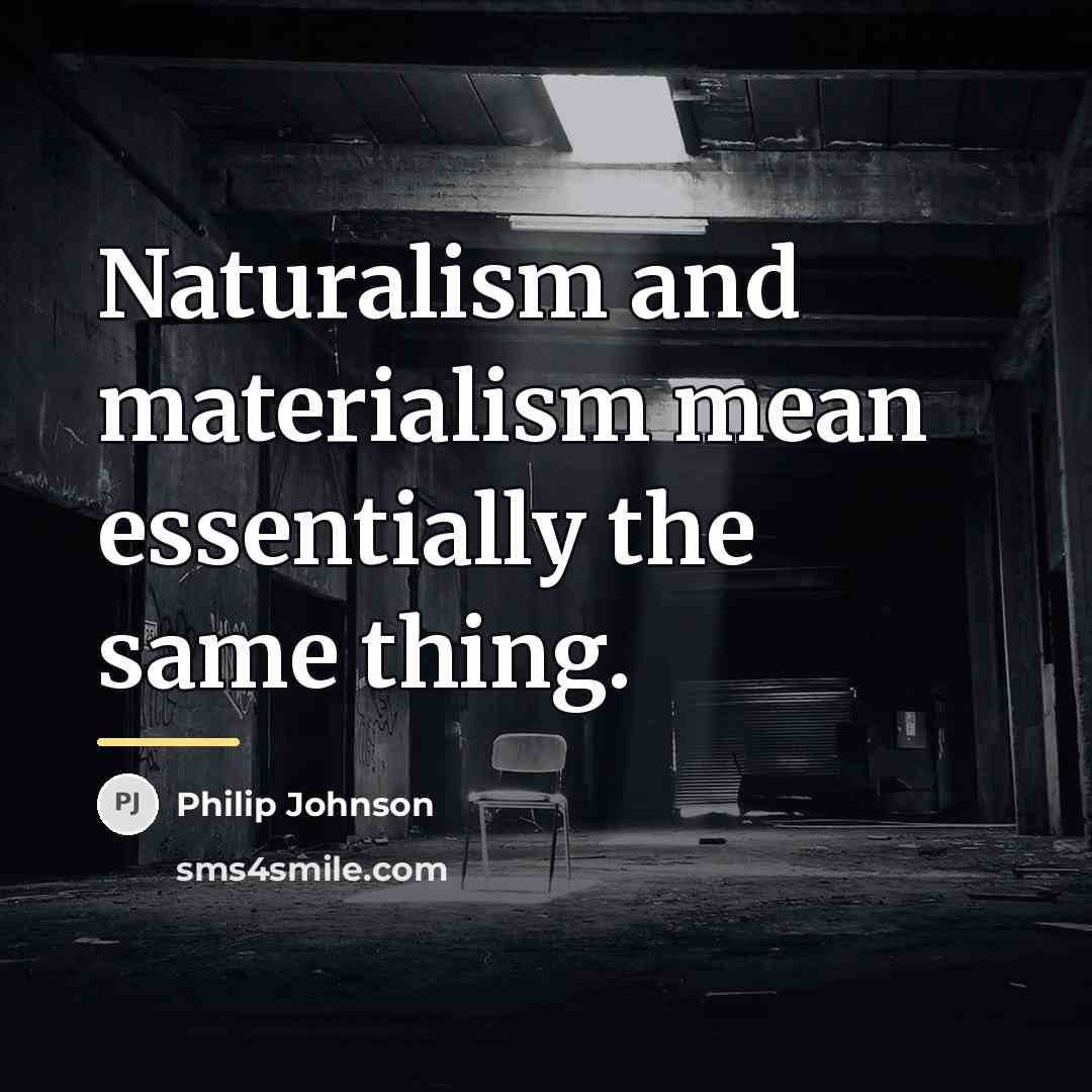 “Naturalism and materialism mean essentially the same thing.…” quote by Philip Johnson