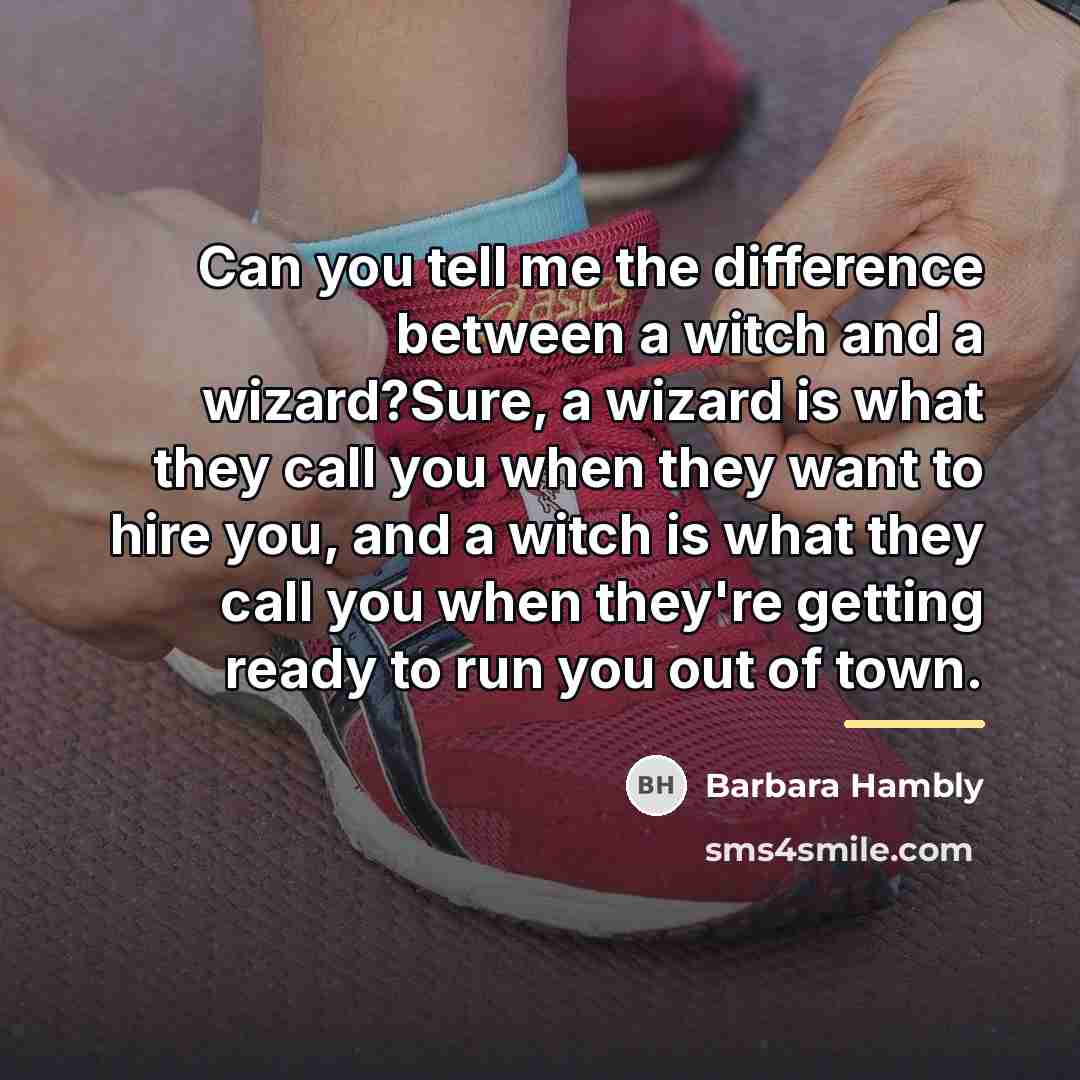 “Can you tell me the difference between a witch and…” quote by Barbara Hambly