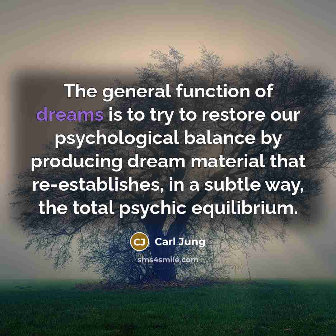 “The general function of dreams is to try to restore…” quote by Carl Jung