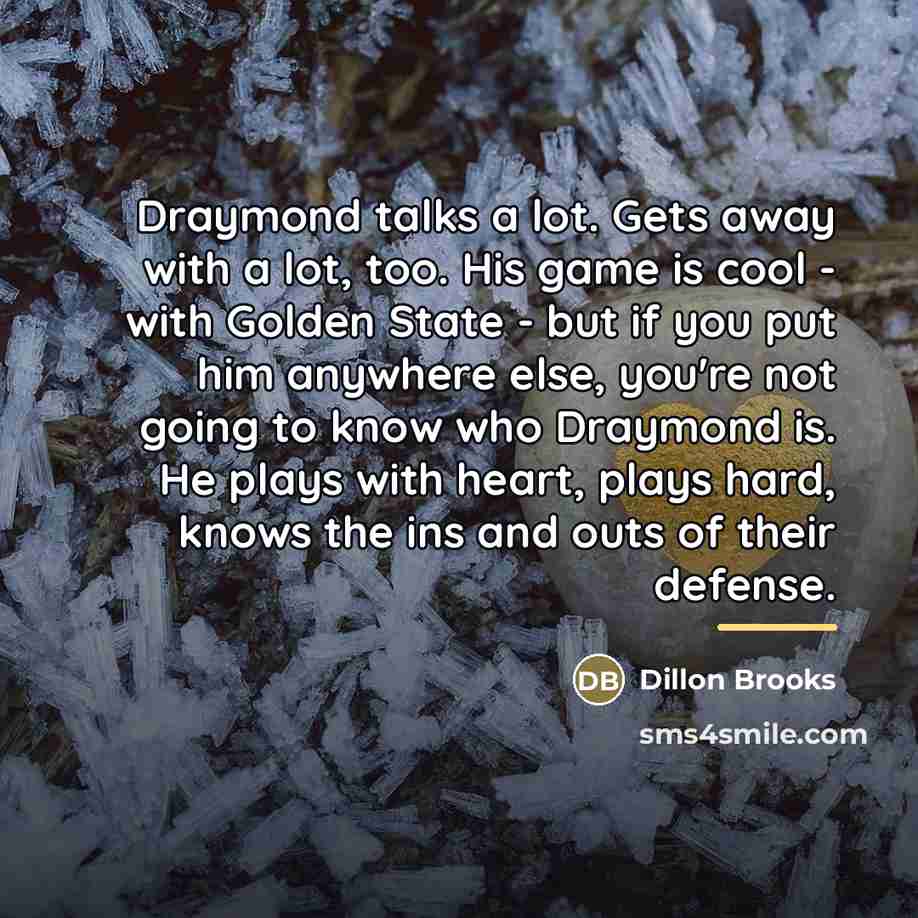 “Draymond talks a lot. Gets away with a lot, too.…” quote by Dillon Brooks