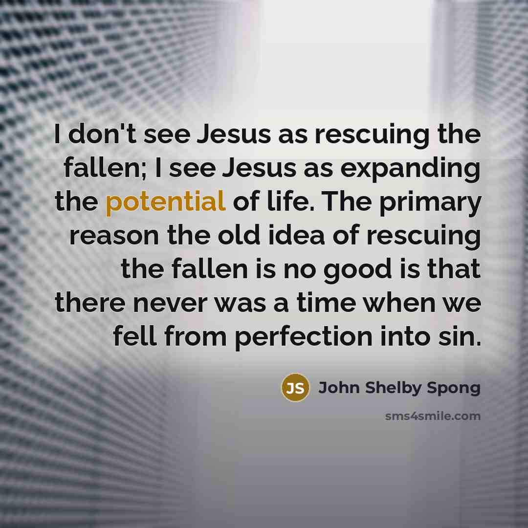 “I don't see Jesus as rescuing the fallen; I see…” quote by John Shelby Spong