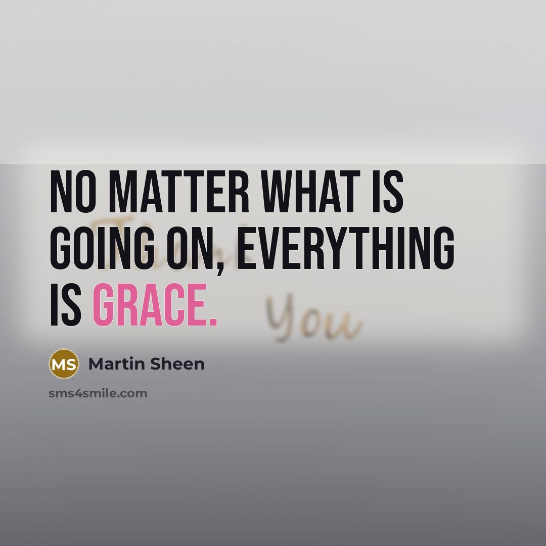 “No matter what is going on, everything is grace.” quote by Martin Sheen