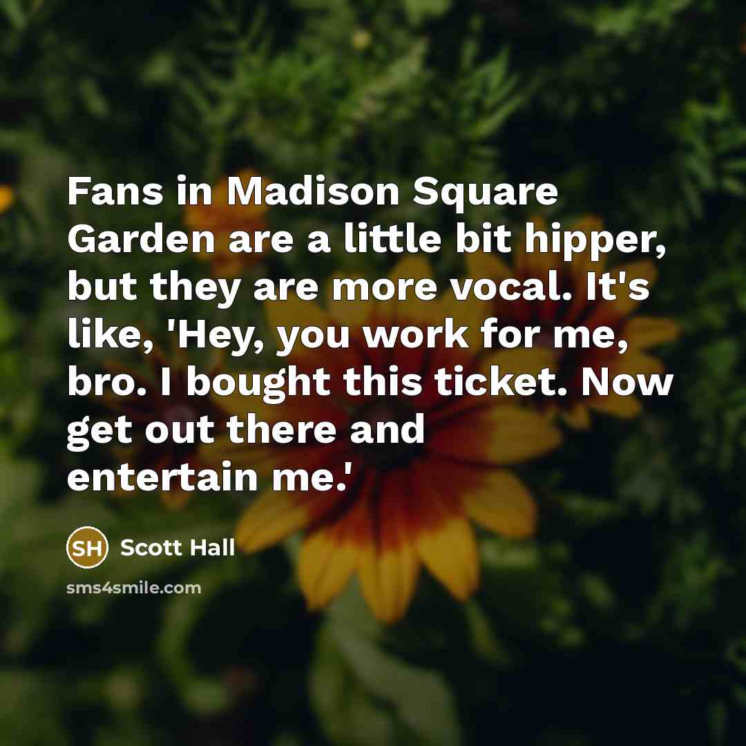 “Fans in Madison Square Garden are a little bit hipper,…” quote by Scott Hall
