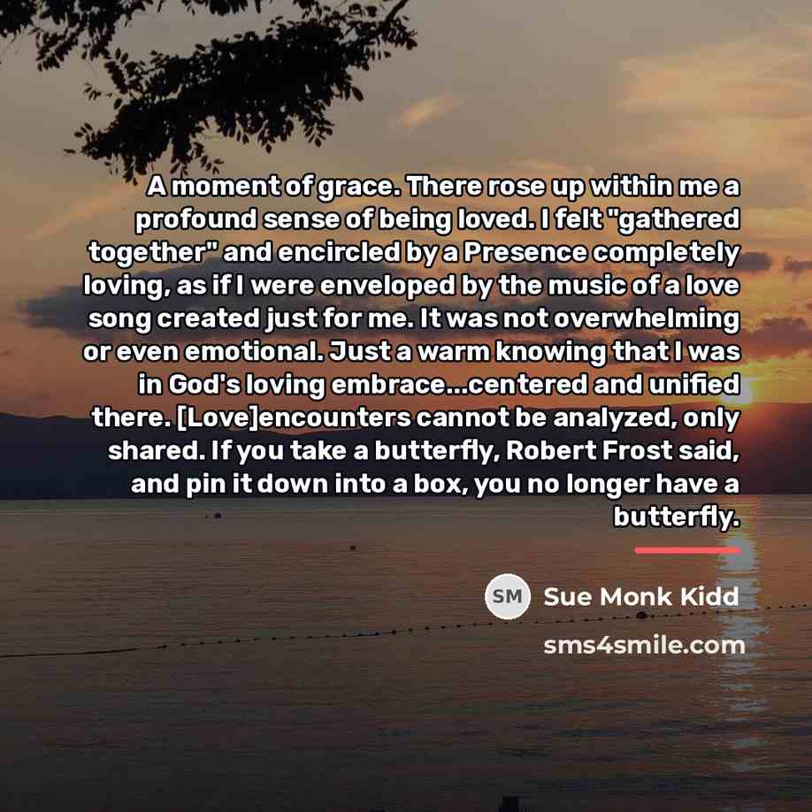 “A moment of grace. There rose up within me a…” quote by Sue Monk Kidd
