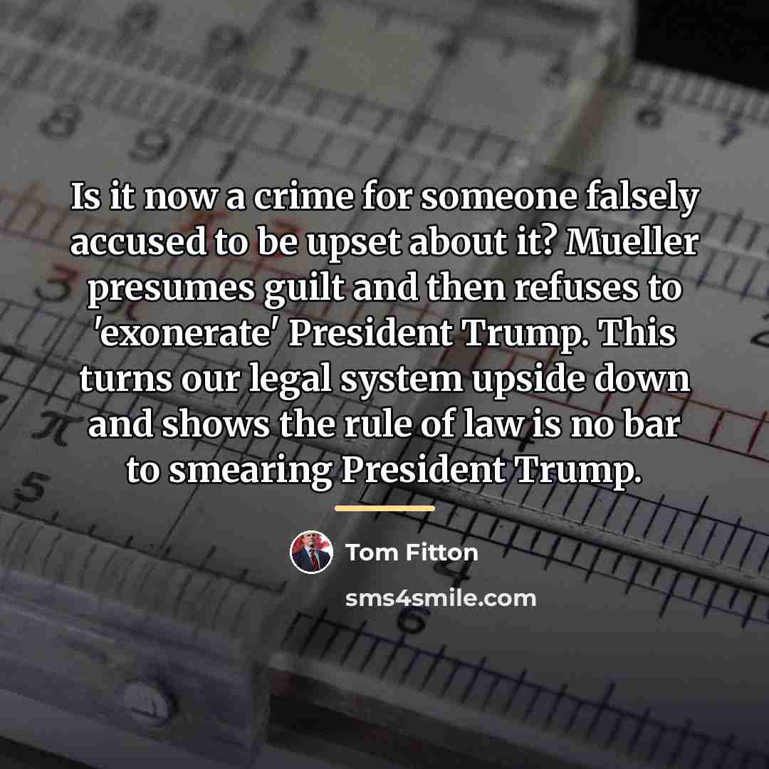 “Is it now a crime for someone falsely accused to…” quote by Tom Fitton