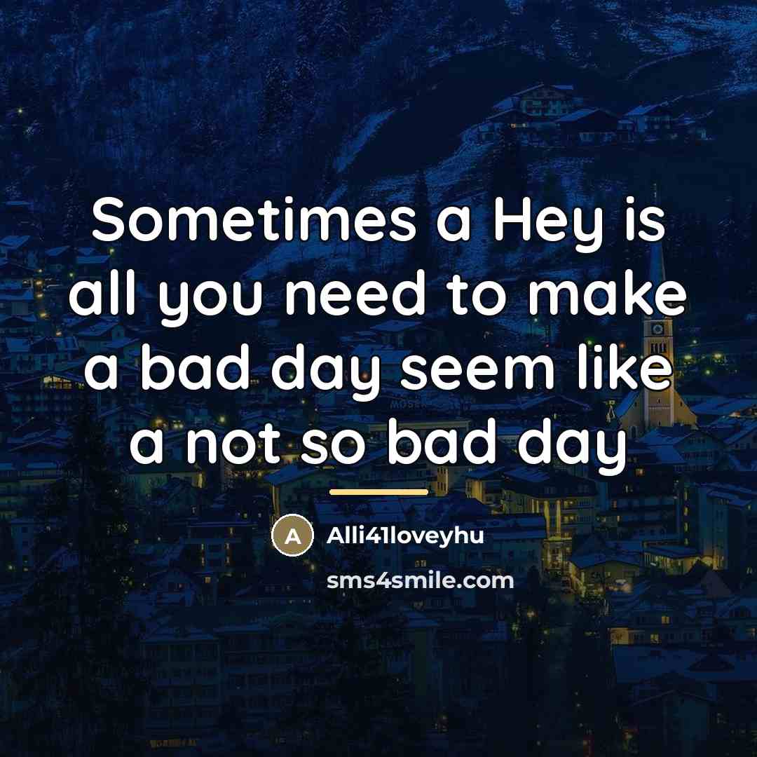 “Sometimes a Hey is all you need to make a…” quote by Alli41loveyhu