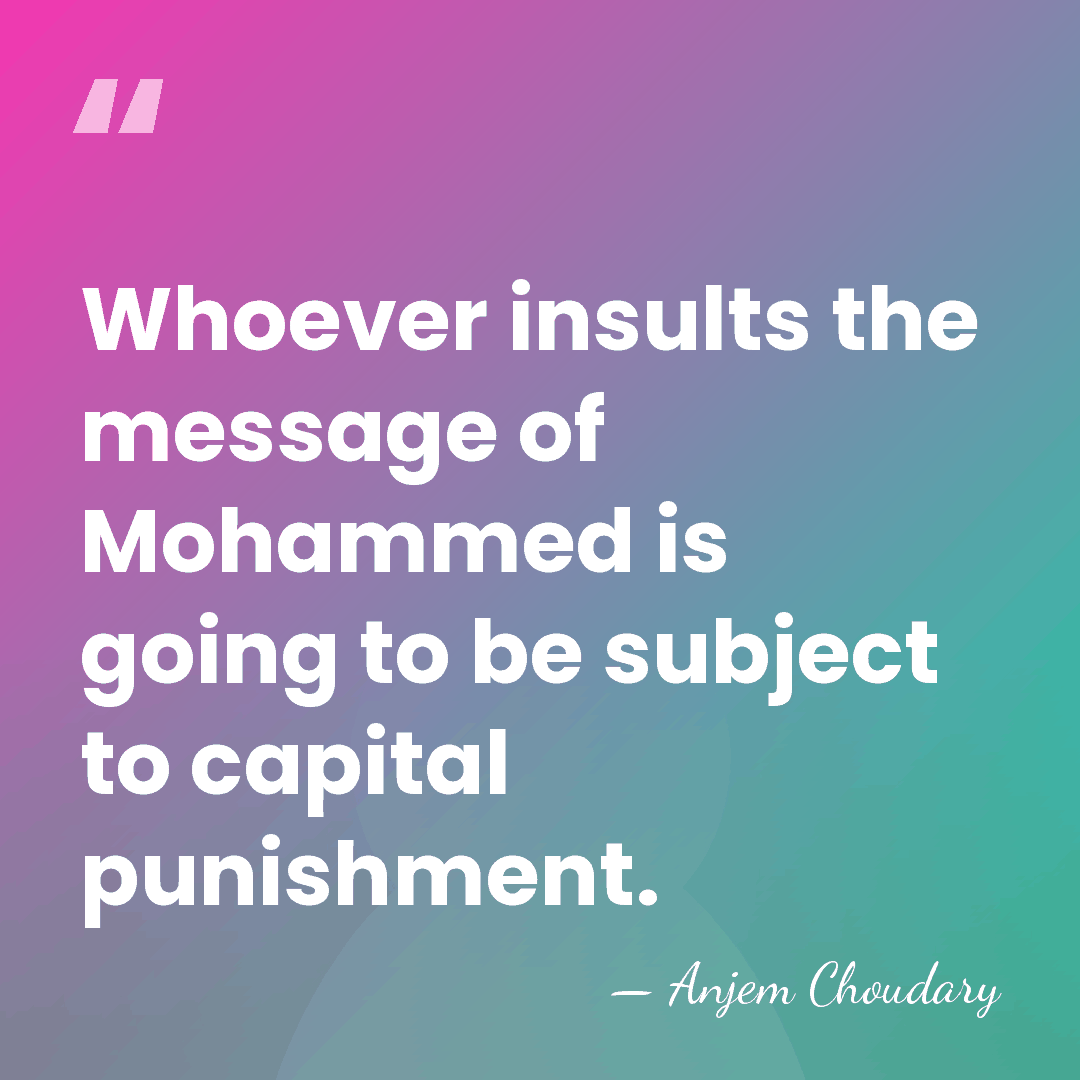 Whoever insults the message of Mohammed is going to be subject to&hellip; - Anjem Choudary
