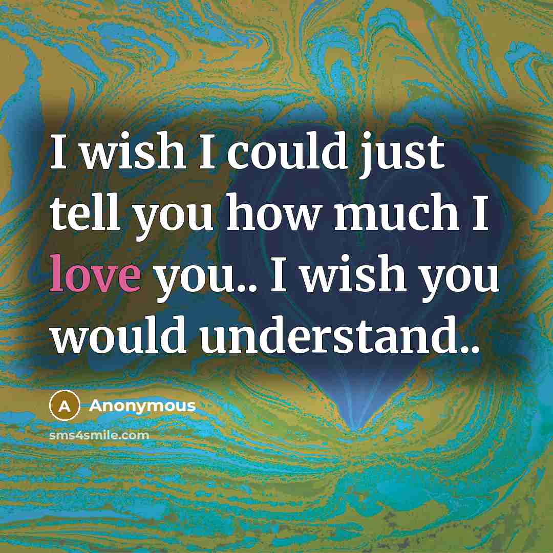 “I wish I could just tell you how much I…” quote by Anonymous