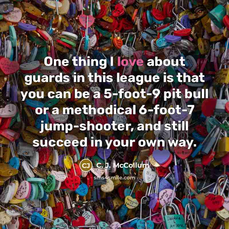 “One thing I love about guards in this league is…” quote by C. J. McCollum