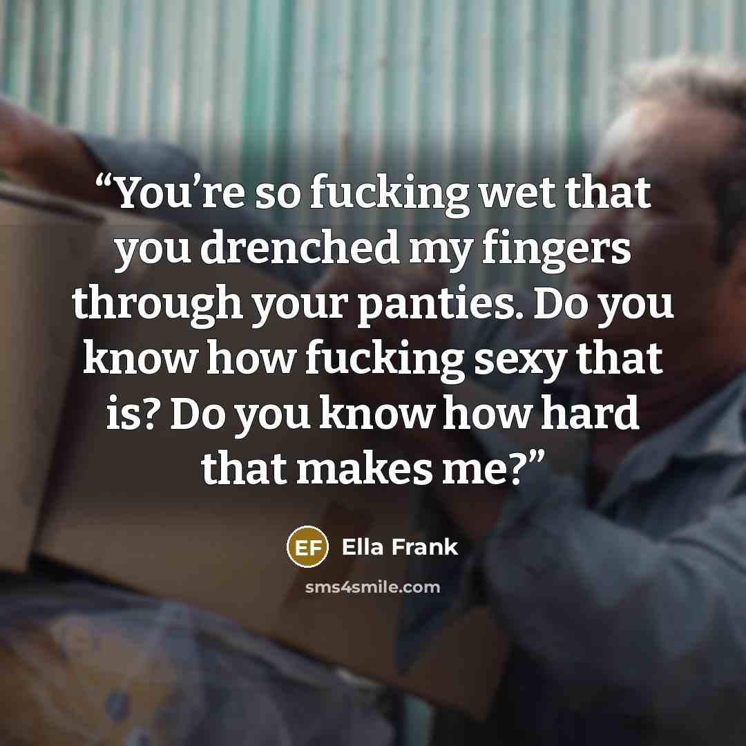 “You’re so fucking wet that you drenched my fingers through your panties. Do you know how fucking sexy that is? Do you know how hard that makes me?” quote by Ella Frank