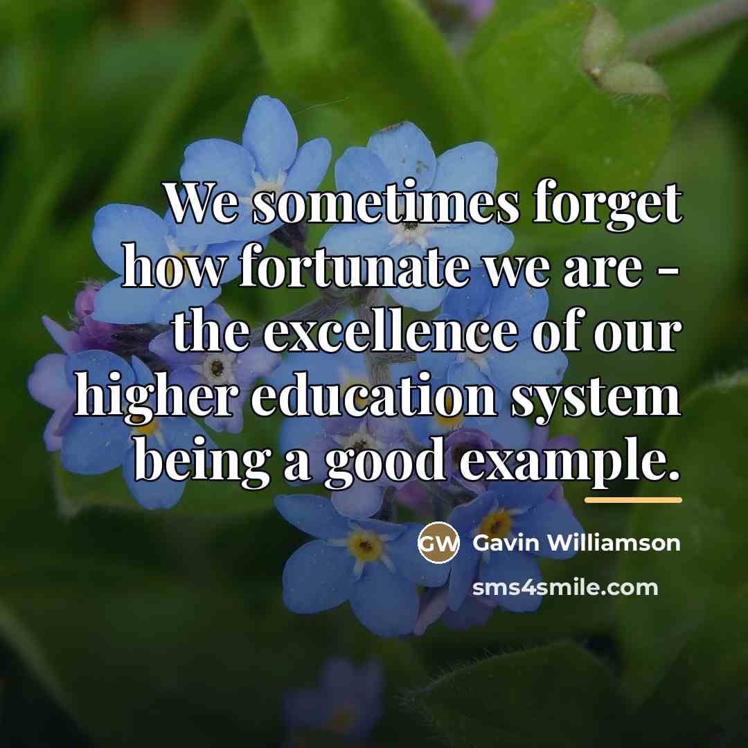 “We sometimes forget how fortunate we are - the excellence…” quote by Gavin Williamson