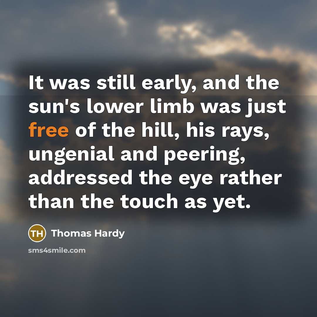 “It was still early, and the sun's lower limb was…” quote by Thomas Hardy