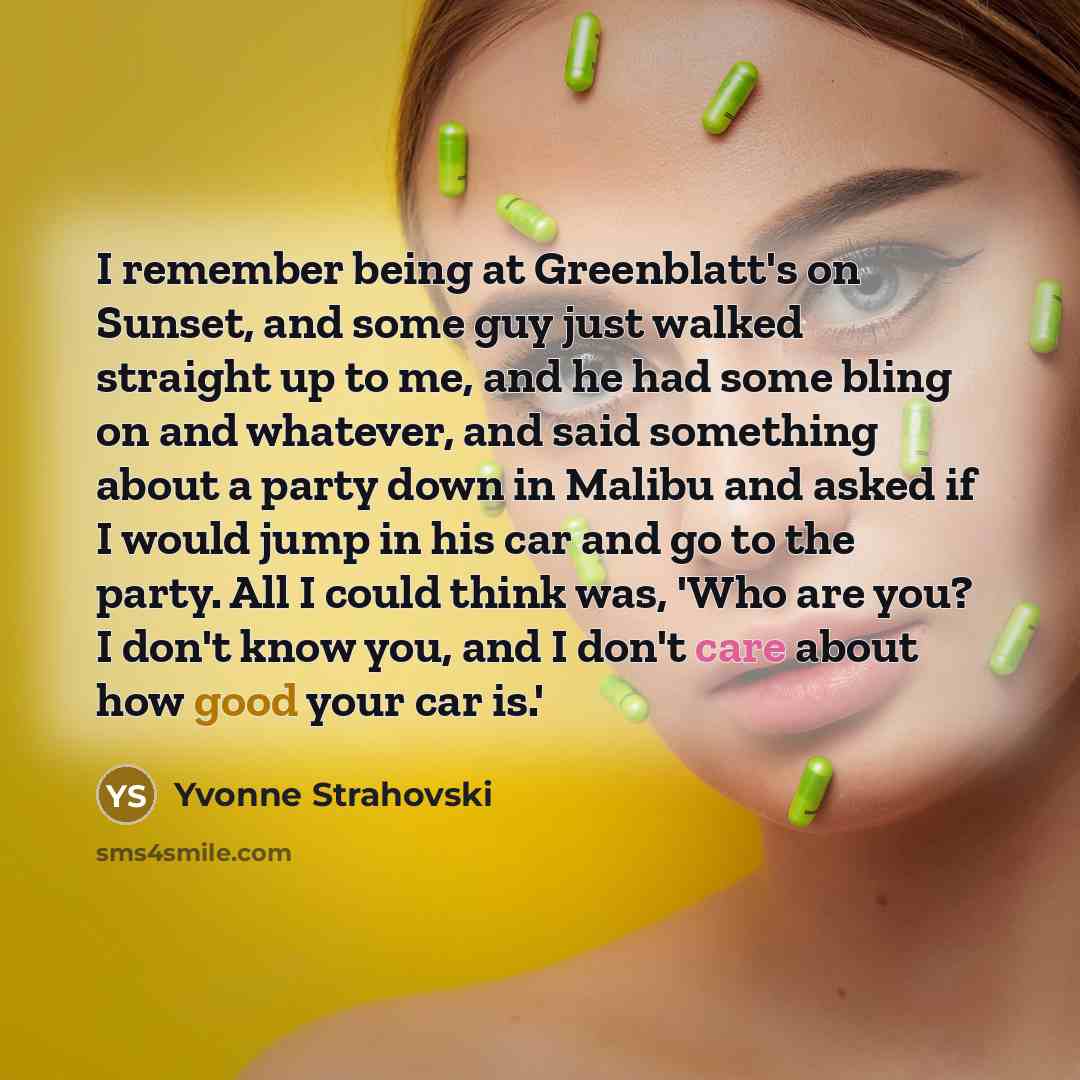 “I remember being at Greenblatt's on Sunset, and some guy…” quote by Yvonne Strahovski
