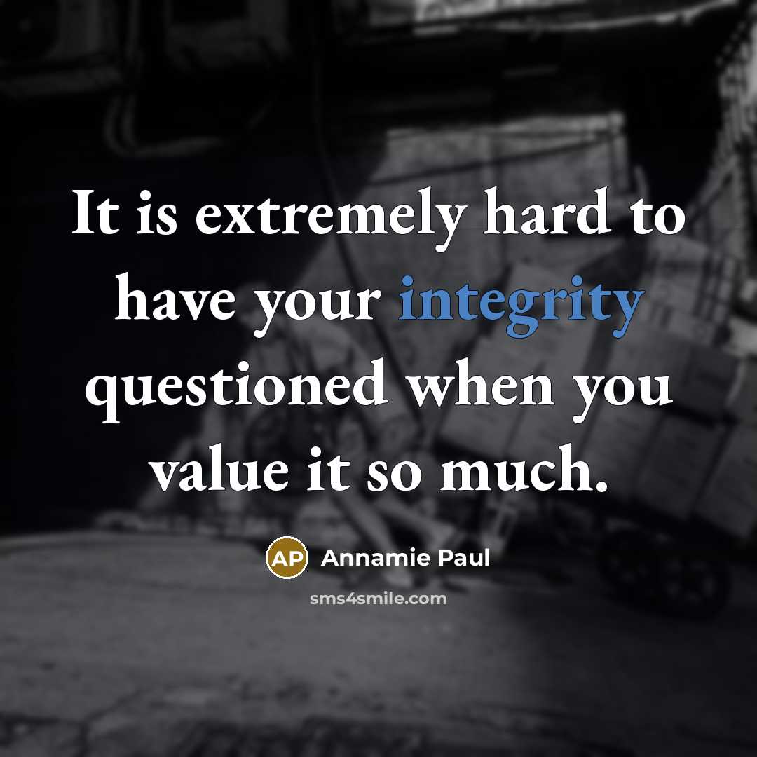 “It is extremely hard to have your integrity questioned when…” quote by Annamie Paul