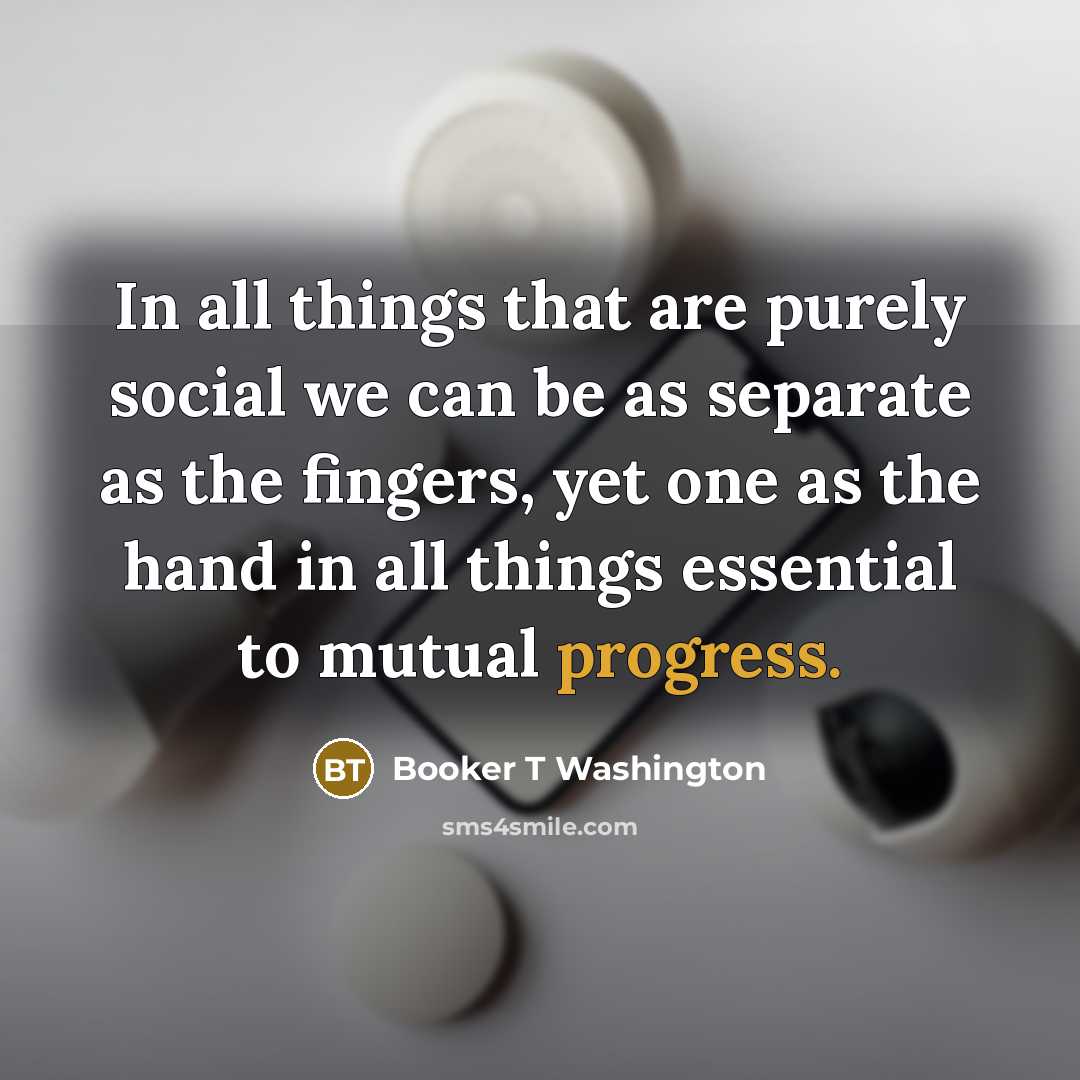 “In all things that are purely social we can be…” quote by Booker T Washington