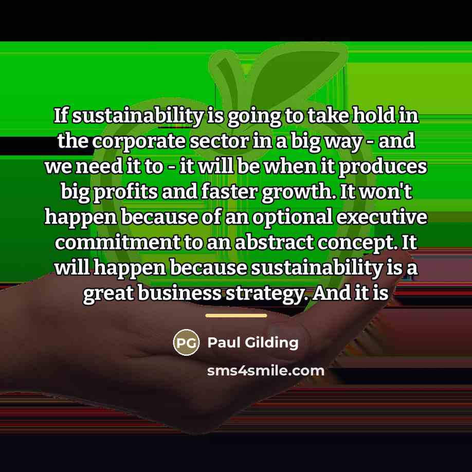 “If sustainability is going to take hold in the corporate…” quote by Paul Gilding