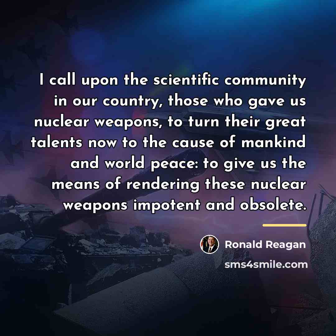 “I call upon the scientific community in our country, those…” quote by Ronald Reagan