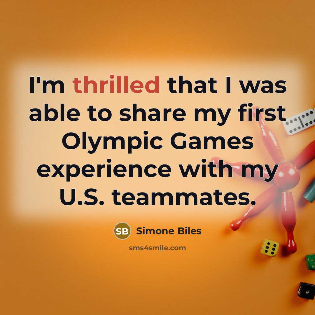 “I'm thrilled that I was able to share my first…” quote by Simone Biles