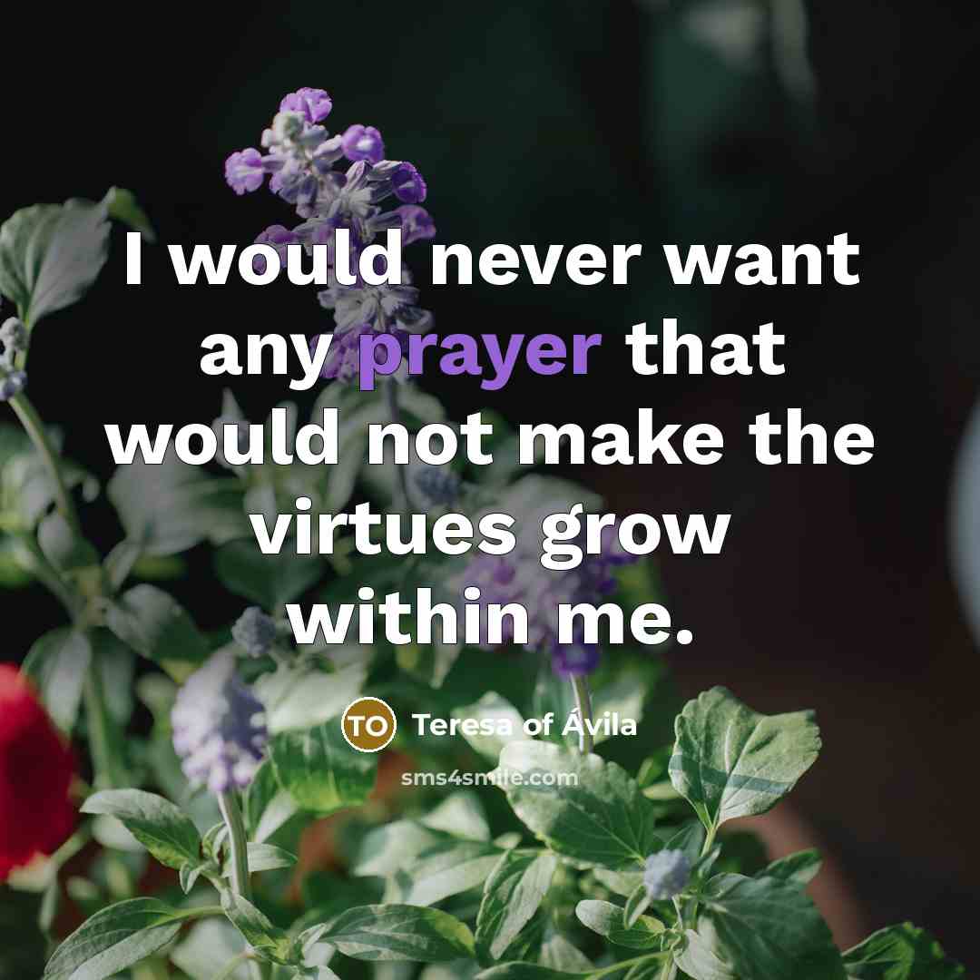 “I would never want any prayer that would not make…” quote by Teresa of Avila