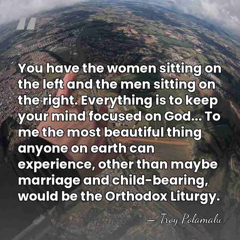 You have the women sitting on the left and the men sitting&hellip; - Troy Polamalu
