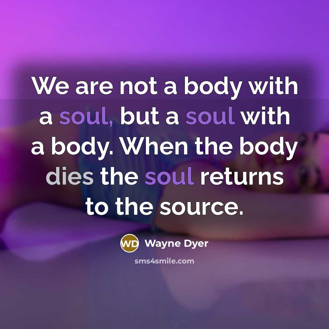 “We are not a body with a soul, but a…” quote by Wayne Dyer
