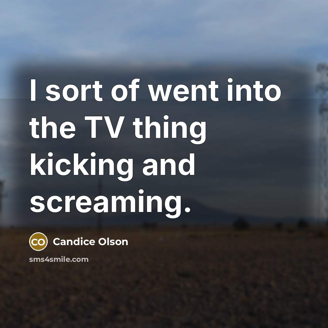 “I sort of went into the TV thing kicking and…” quote by Candice Olson