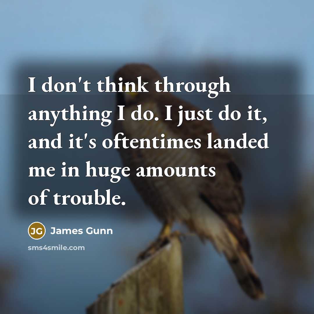 “I don't think through anything I do. I just do…” quote by James Gunn