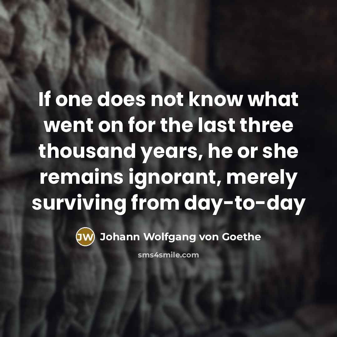 “If one does not know what went on for the…” quote by Johann Wolfgang Von Goethe