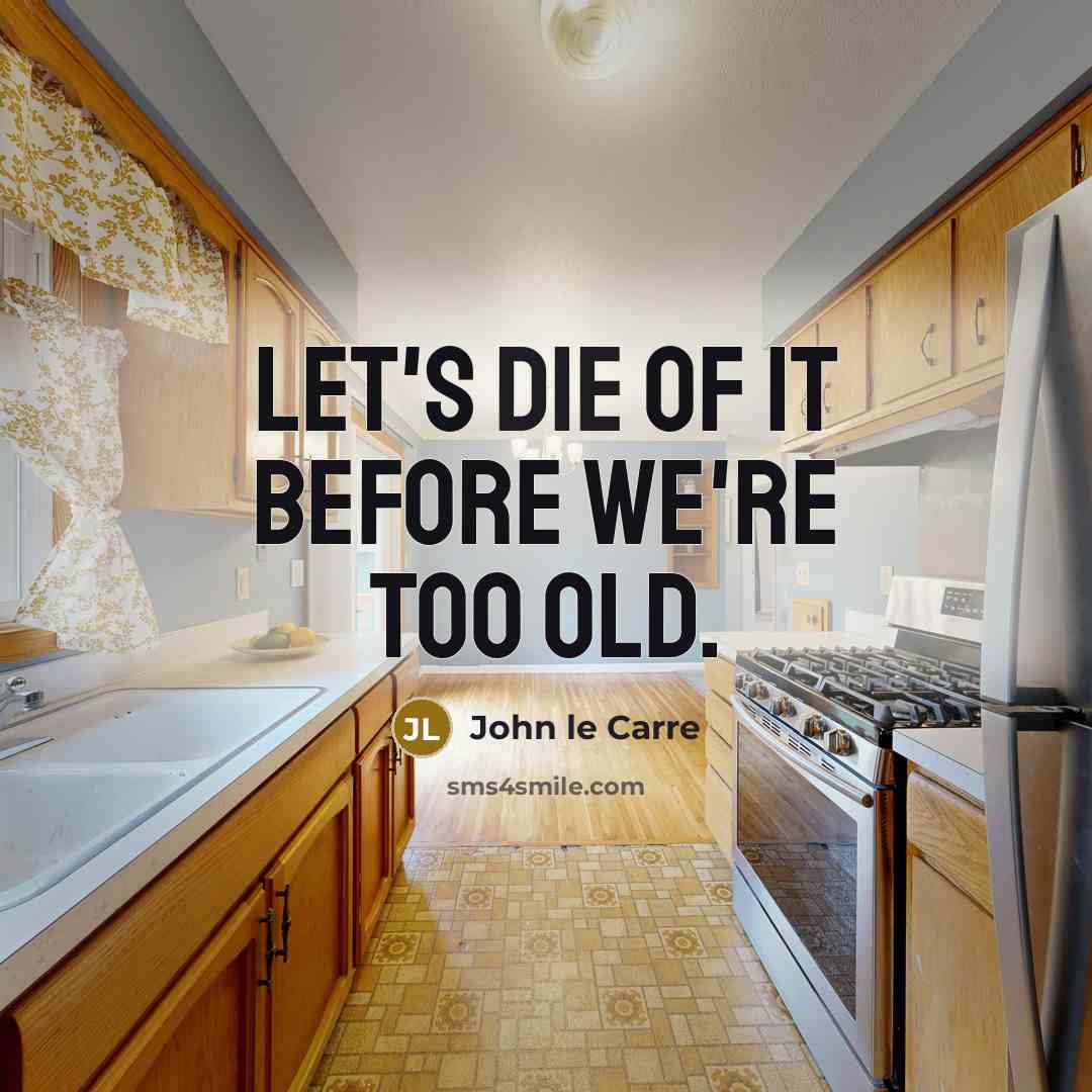 “Let's die of it before we're too old.…” quote by John le Carre
