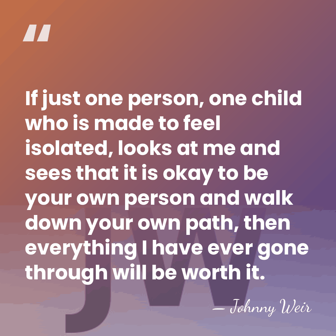 If just one person, one child who is made to feel isolated,&hellip; - Johnny Weir