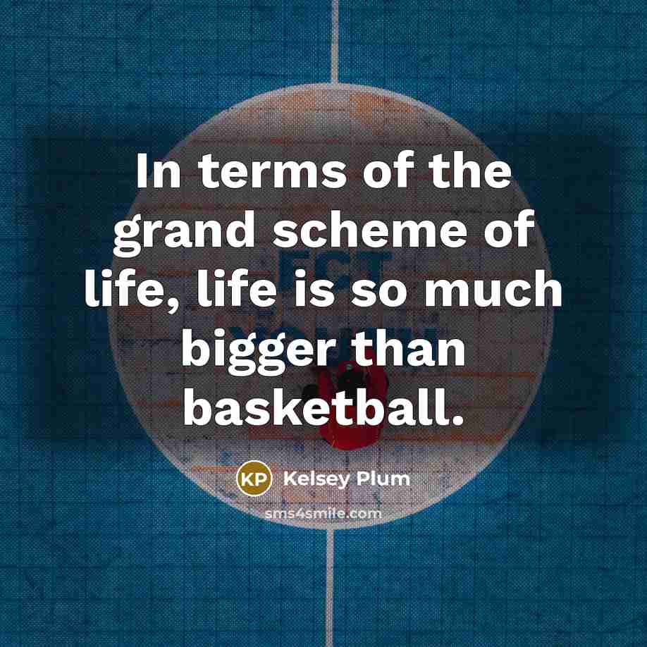 “In terms of the grand scheme of life, life is…” quote by Kelsey Plum
