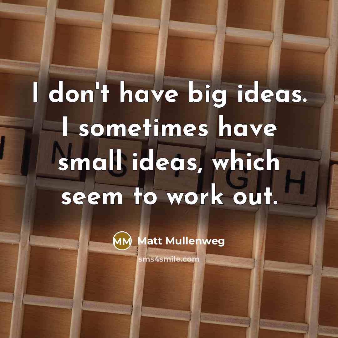 “I don't have big ideas. I sometimes have small ideas,…” quote by Matt Mullenweg
